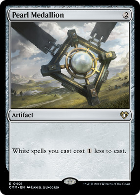 Pearl Medallion Commander Masters HEAVILY PLD Artifact Rare MAGIC CARD ABUGames