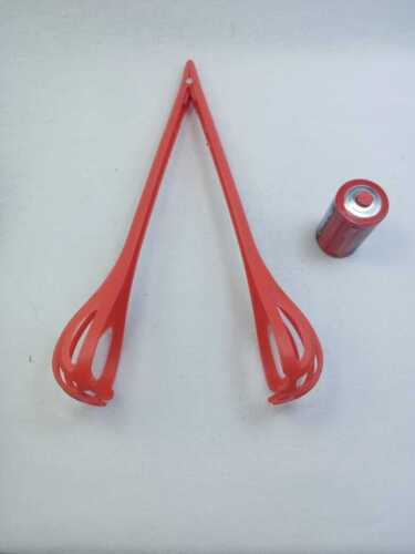 Used Red Plastic Egg Whisk Tongs Salad Serving Cooking Kitchen Collectable Tool