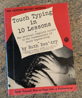 Vintage: Touch Typing In 10 Lessons Ruth Ben 'Ary Paperback