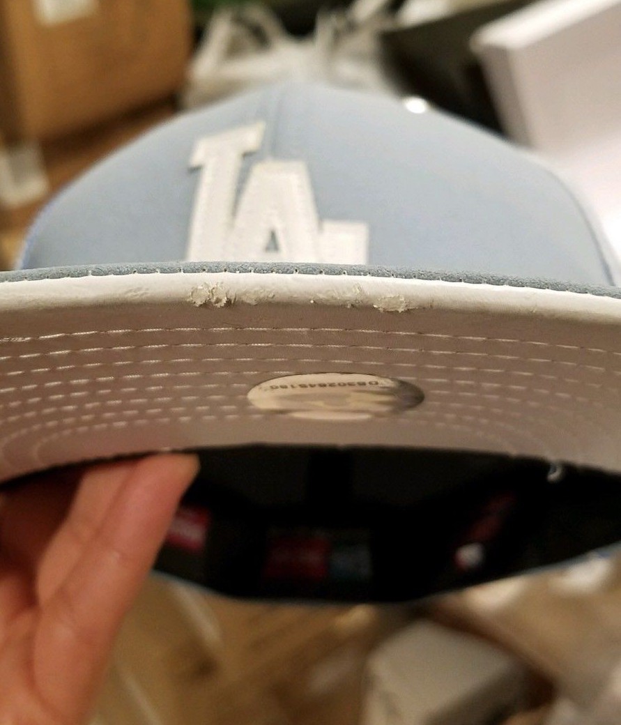 New Era 59Fifty MLB LA Dodgers Baby Blue White LA With Steel Holes Flat