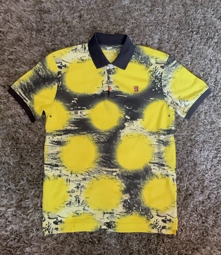 Nike Polo Print Tennis Shirt Opti Yellow/Black DV9048-731