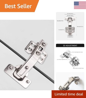 Versatile Multi-Functional Corner Cabinet Hinges - Easy-Adjust - Nickel Finish