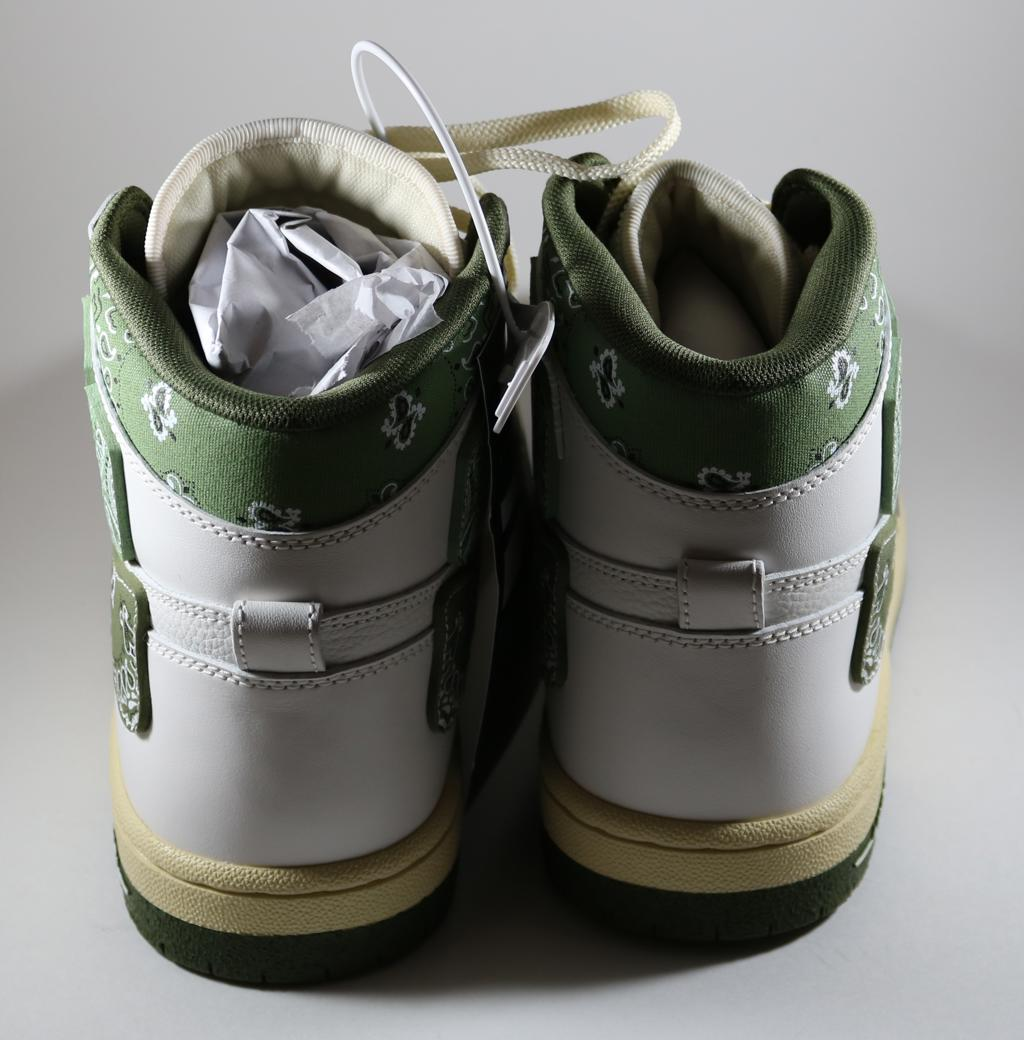 Pre-owned Amiri Skel Top Bandana Print Hi Sneakers 42 43 In Green