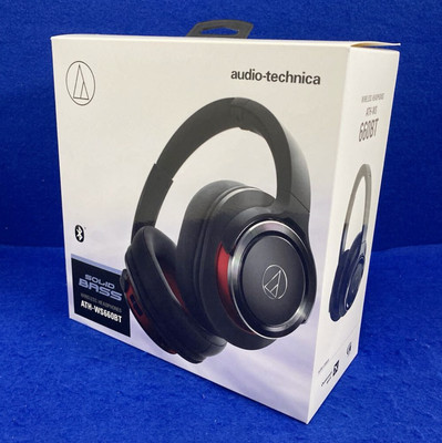 Audio-technica ATH-WS660BT Black Red SOLIDBASS Bluetooth Wireless Headphones