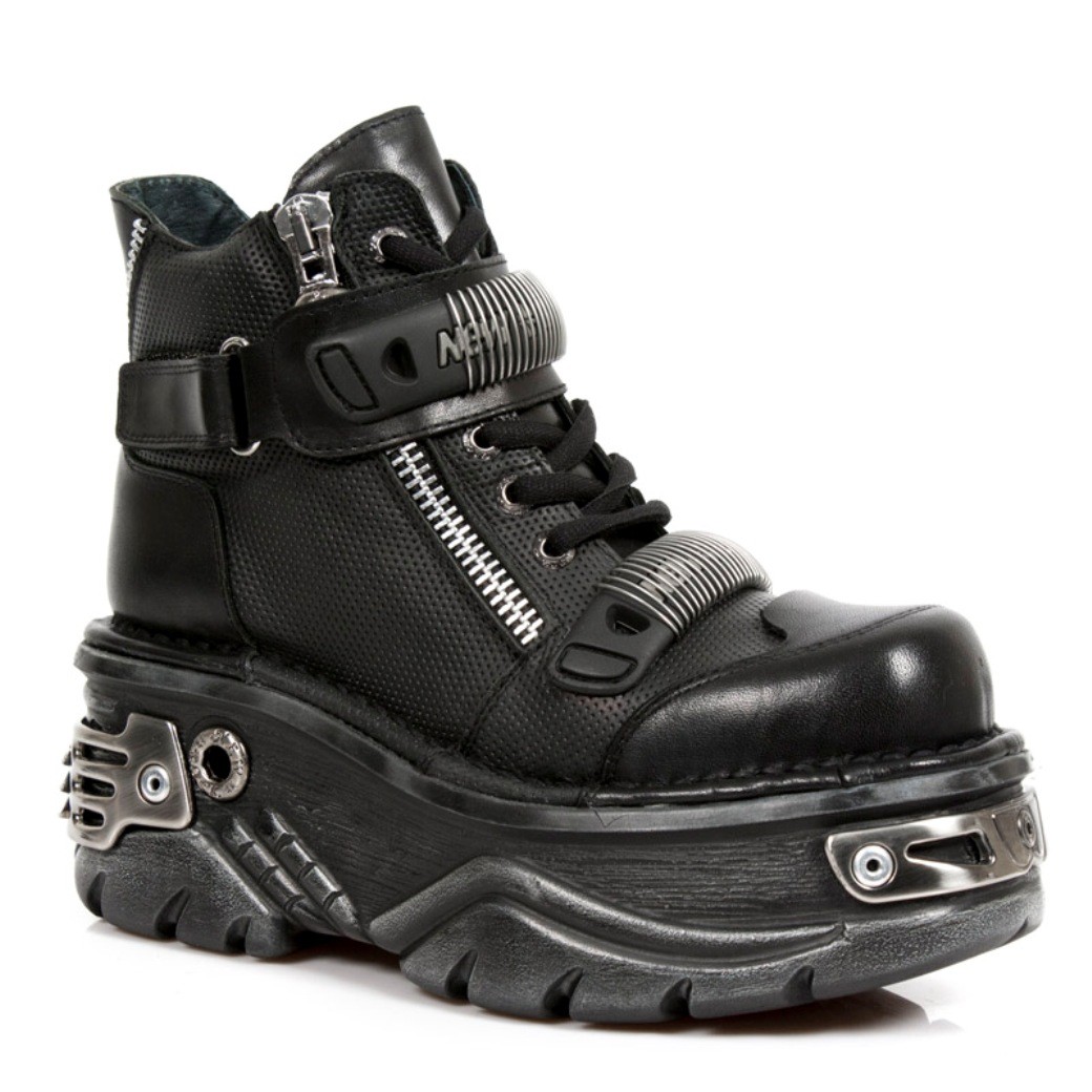 Pre-owned New Rock Newrock M.1065 S1 Black - Rock Boots - Womens
