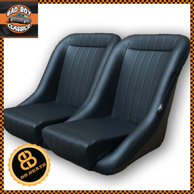 Pair BB1 Classic Car Clubman Bucket Sports Seats Universal Design