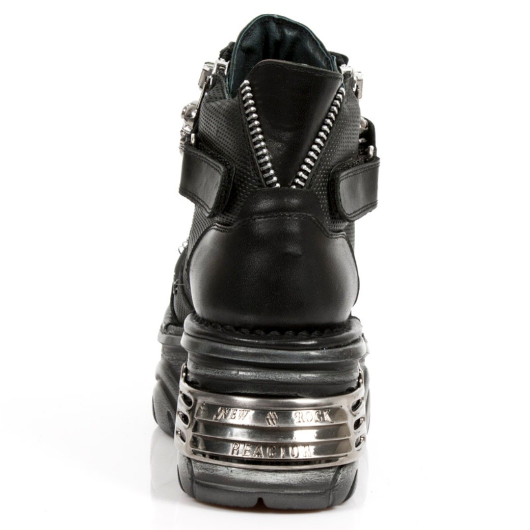 Pre-owned New Rock Newrock M.1065 S1 Black - Rock Boots - Womens
