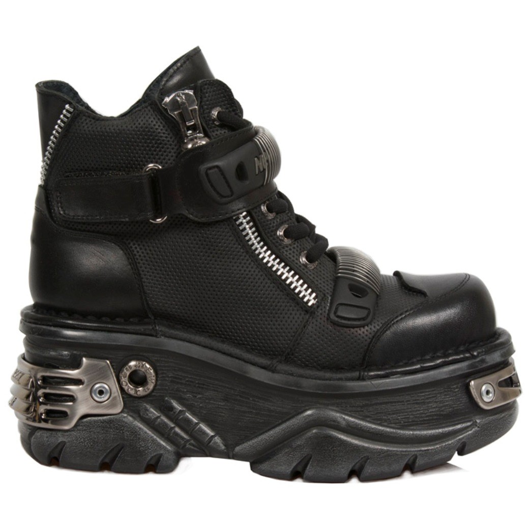 Pre-owned New Rock Newrock M.1065 S1 Black - Rock Boots - Womens