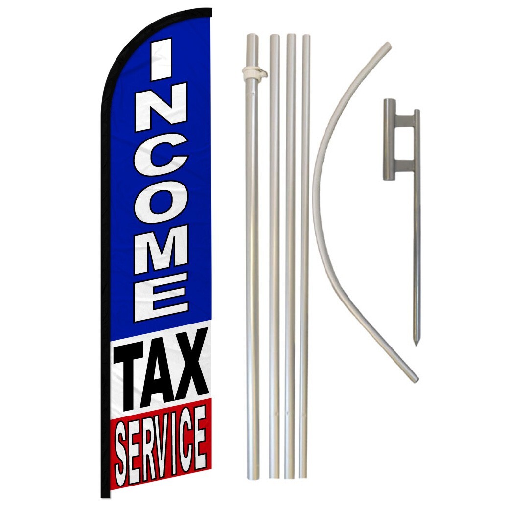 Income Tax Service Swooper Flag – 90 X 350 Cm, Aus Polyester, Für Werbung & Aufmerksamkeit