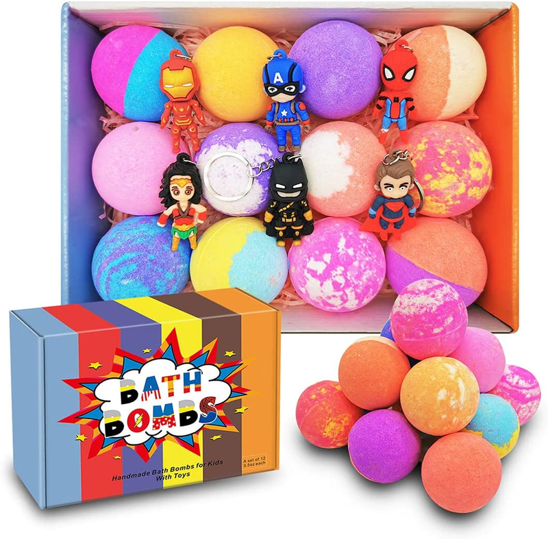 3.5Oz Bath Bombs for Kids Organic Essential Oil 12 Bubble Co