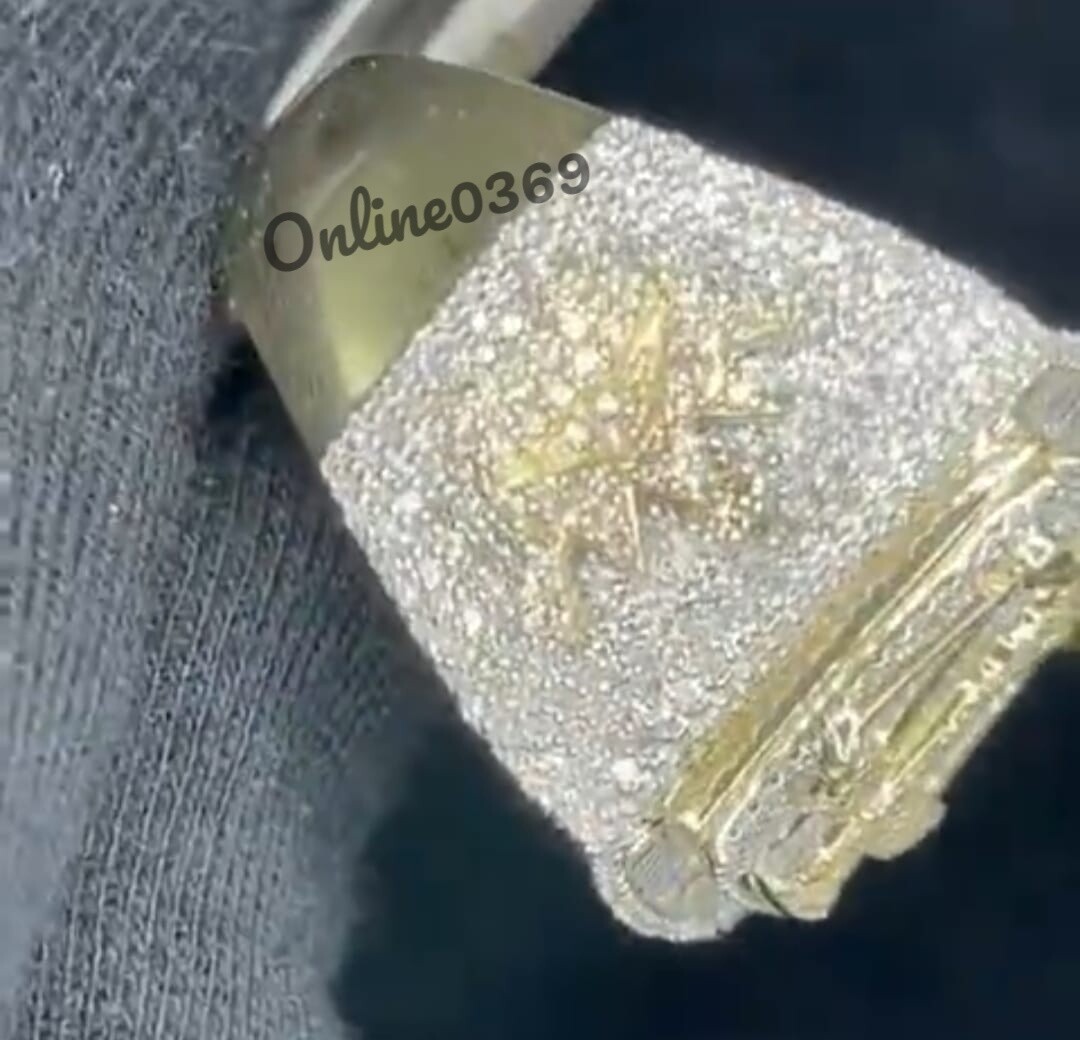 Pre-owned Online0369 3.3ct Baguette Cubic Zirconia Mens Custom Weighing Scale Ring Free Pendant In White