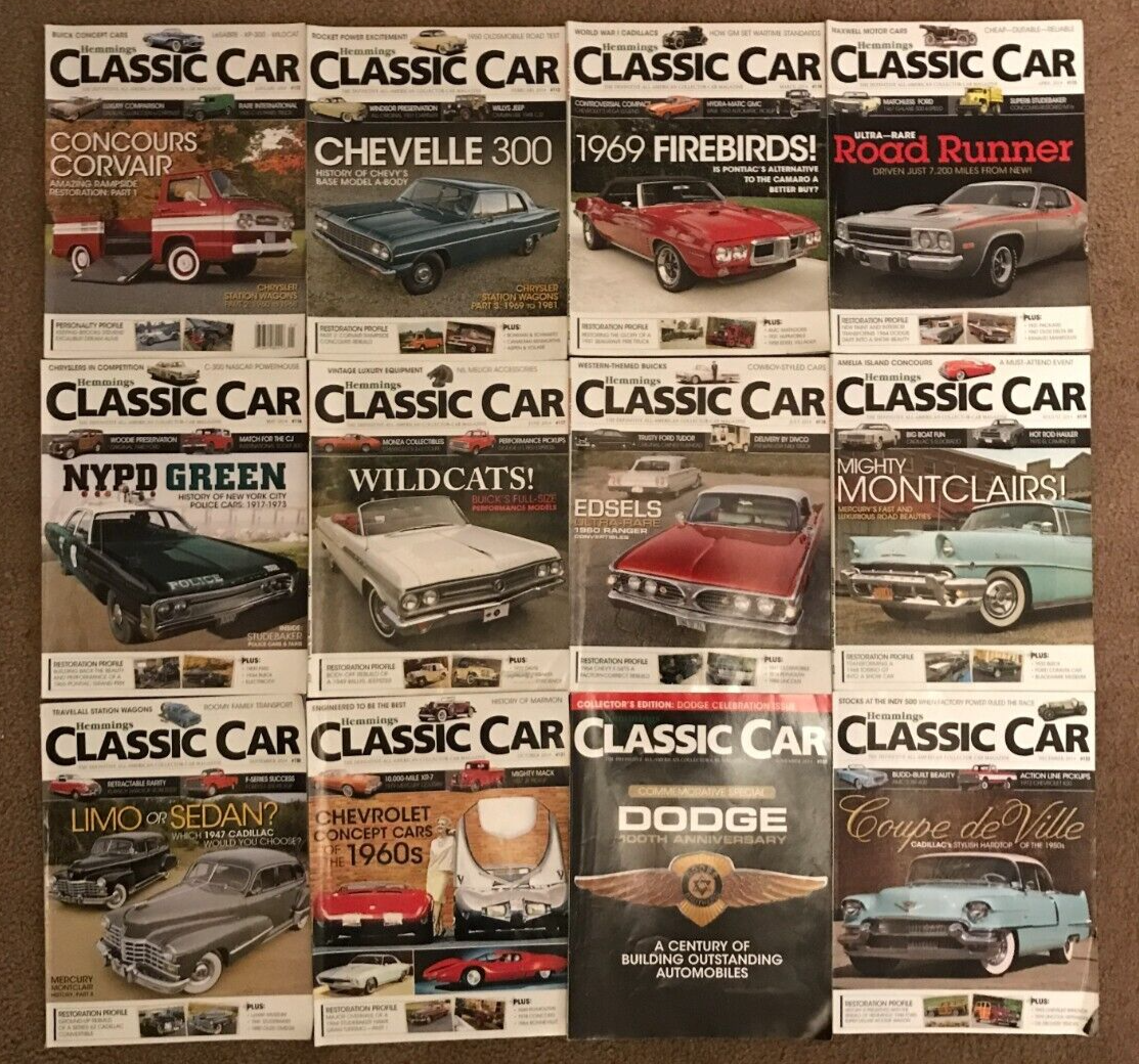 Lot of 12 2014 Hemmings Classic Car Magazine-Complete Year MoPar Chevy Ford