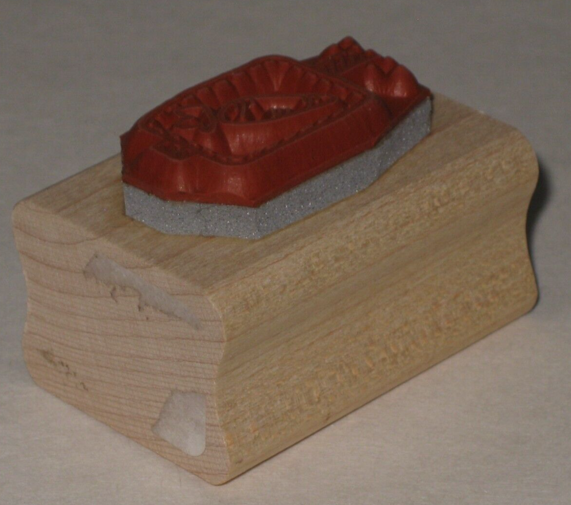 Rubber Stamp Azadi Earles Tiny Garden Row Marker Carrot Wood Mount 1" x 1.5"