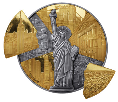 2024 Barbados 400 Years of New York City 4 oz Silver & Gold Enhancement