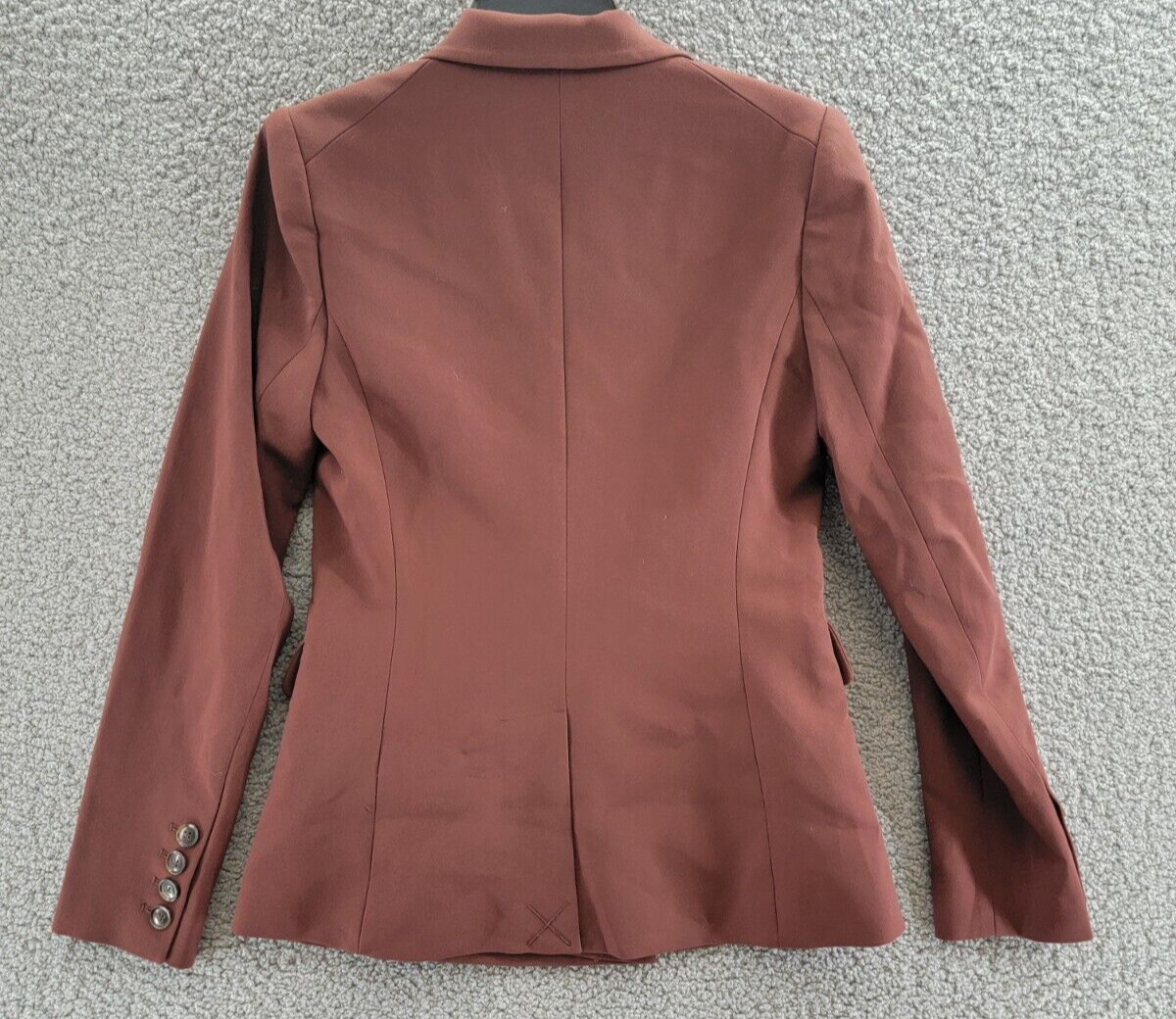 PAIGE Malbec Blazer Women's 2 Mahogany Welt Pockets Long Sleeve Button Front - Picture 13 of 20