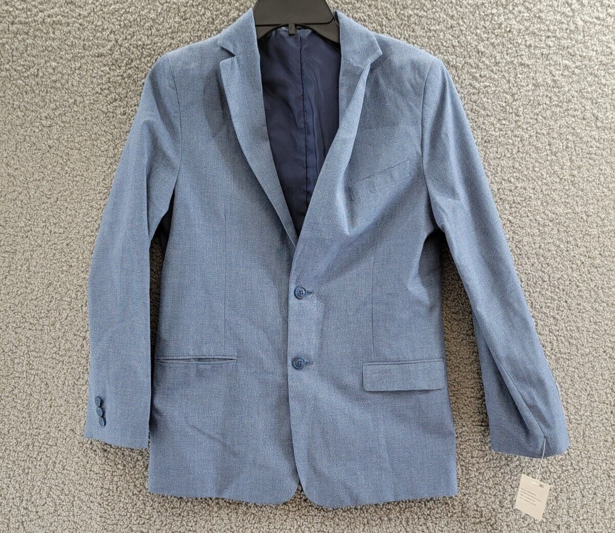 Nautica Micro-Texture 2-Piece Suit Big Boys 18/16 Dark Blue Zip Button Closure~ - Picture 3 of 22