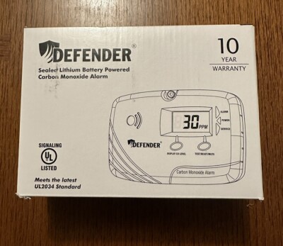 New Defender CA6150 LCD Display Battery Powered Carbon Monoxide Alarm Detector