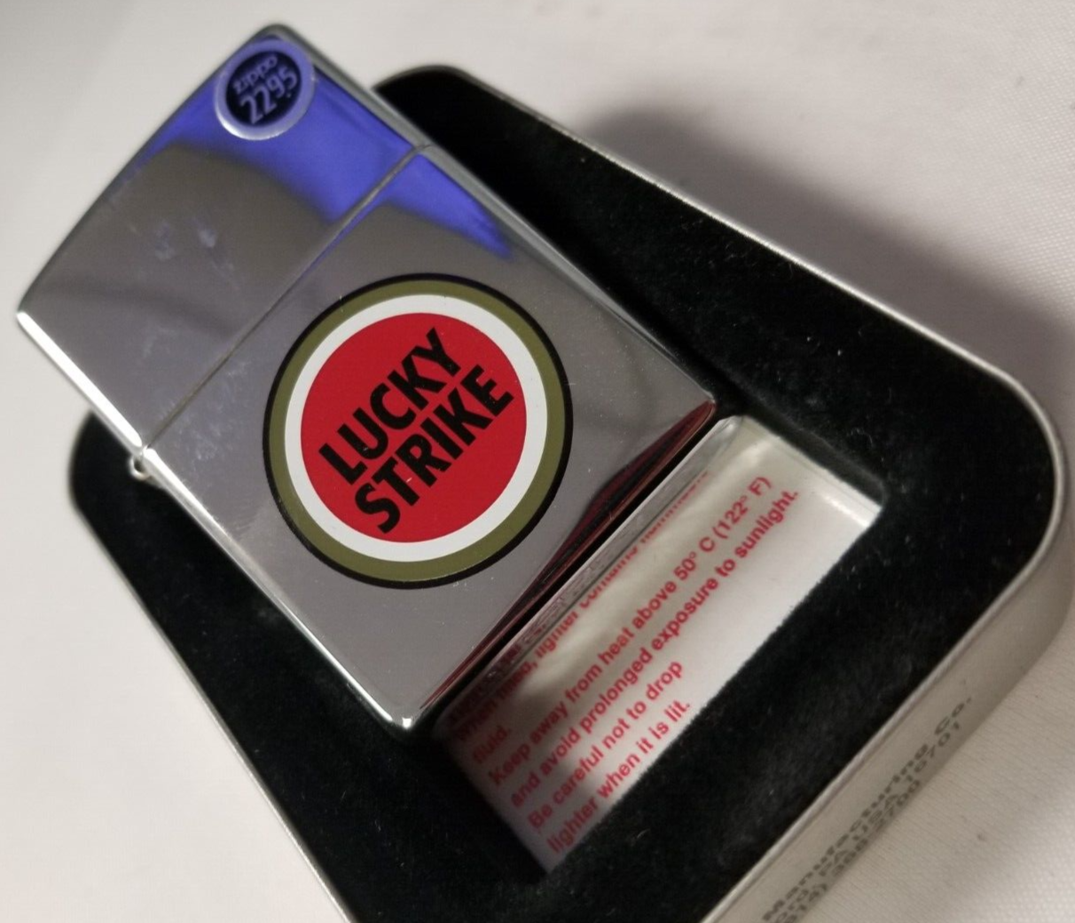 lucky strike Auth ZIPPO Limited Edition LUCKY STRIKE Leather-Bound Logo