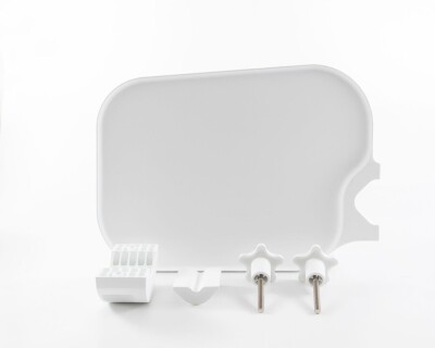 TPC POLE POST MOUNT UTILITY ACCESS SHELF TRAY TABLE DENTAL MEDICAL WHITE