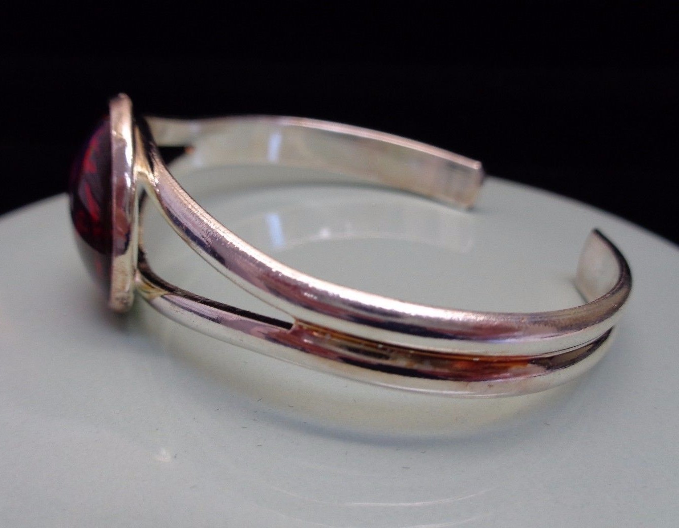 DRAGON PHOENIX yin/yang design silver plated CUFF BRACELET