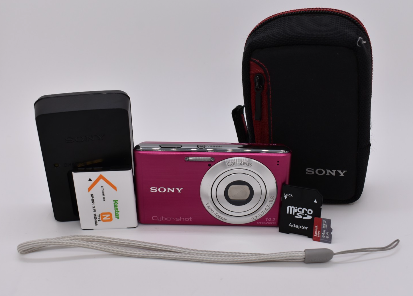 Sony Cyber-shot DSC-W530 14.1MP Digital Camera Pink Bundle