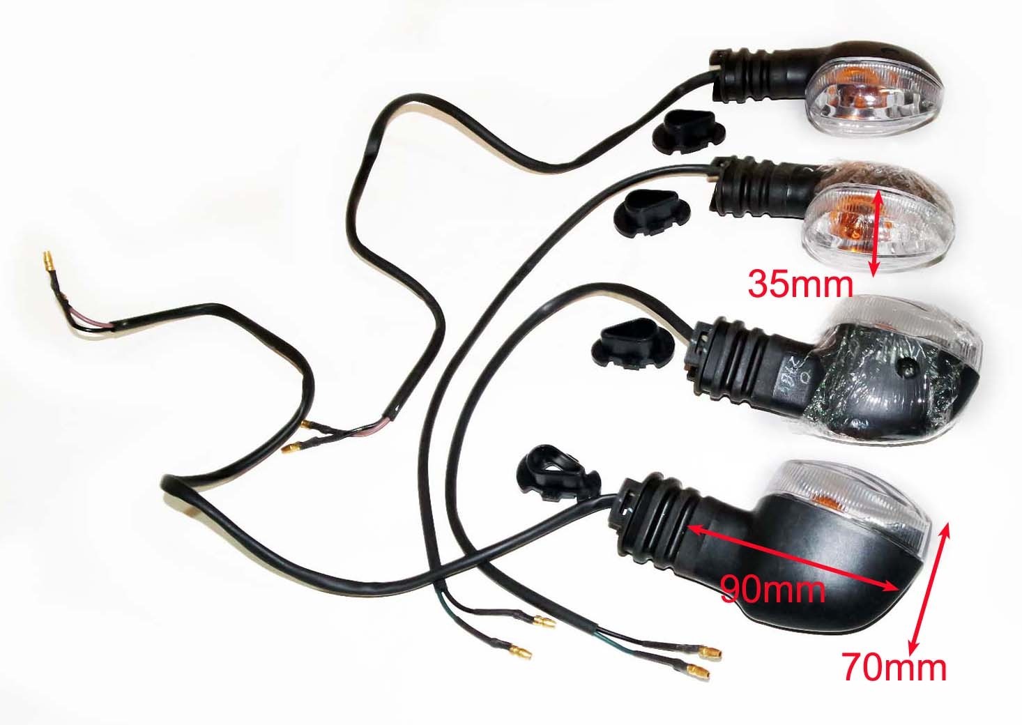 4Pcs Front & Rear Clear Lens Turn Signal Indicator For Yamaha FZ Motorcycles  