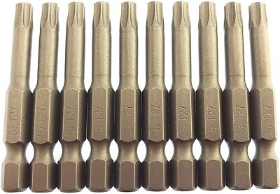 Torx T27S T27 Security Screwdriver Drill Insert Power Bit 10 Pack with hole
