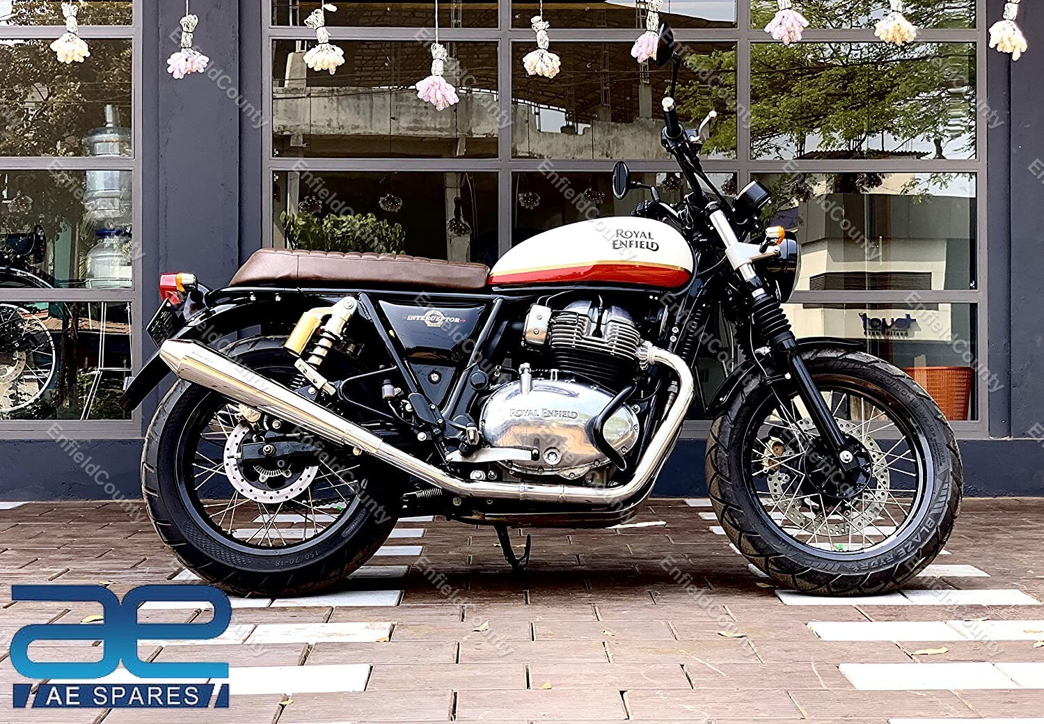 PoweRage Brushed Steel Exhaust For Royal Enfield Twin Interceptor GT 650 