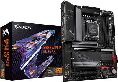 B650 AORUS Elite AX AMD B650 ATX Motherboard with DDR5, Pcie 5.0, Wifi 6E, 5-Yea