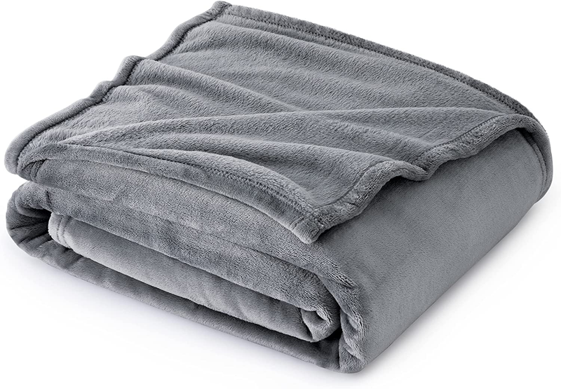 Fleece Throw Blanket for Couch Lightweight, Plush and Cozy - 50x60 Inches Grey