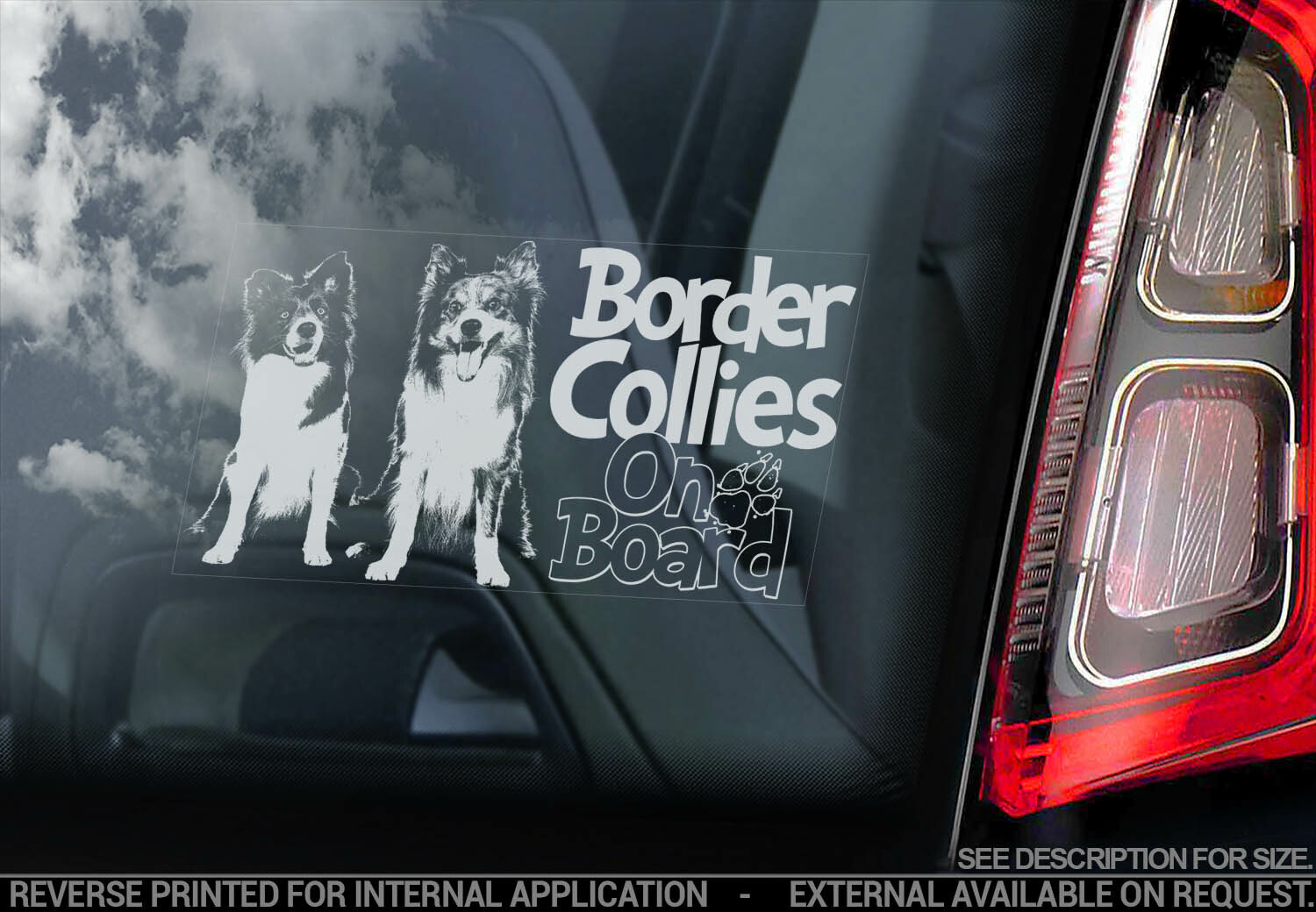 border collie car decal
