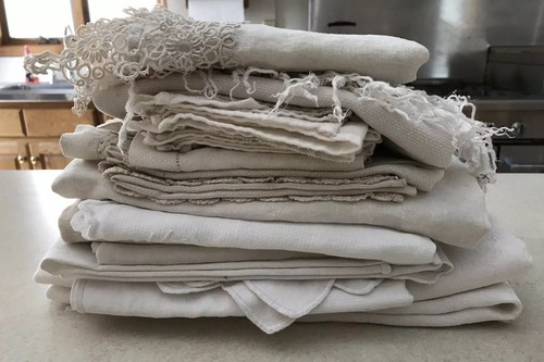 Antique Vtg Lot of Crocheted Tatted Linens Tea Towels Plus- For Projects Or Use