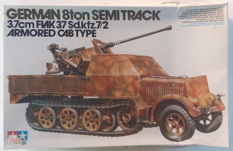 German 8ton Semi Track Sd.Kfz.7/2 Neuf 1989 Tamiya Maquette 1:32