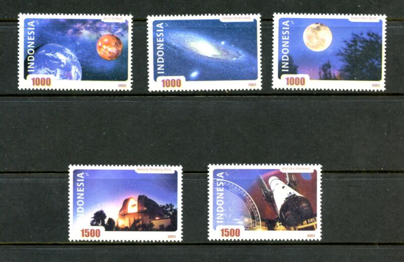 I663  Indonesia  2003  Space Astronomy  5v.      Mnh