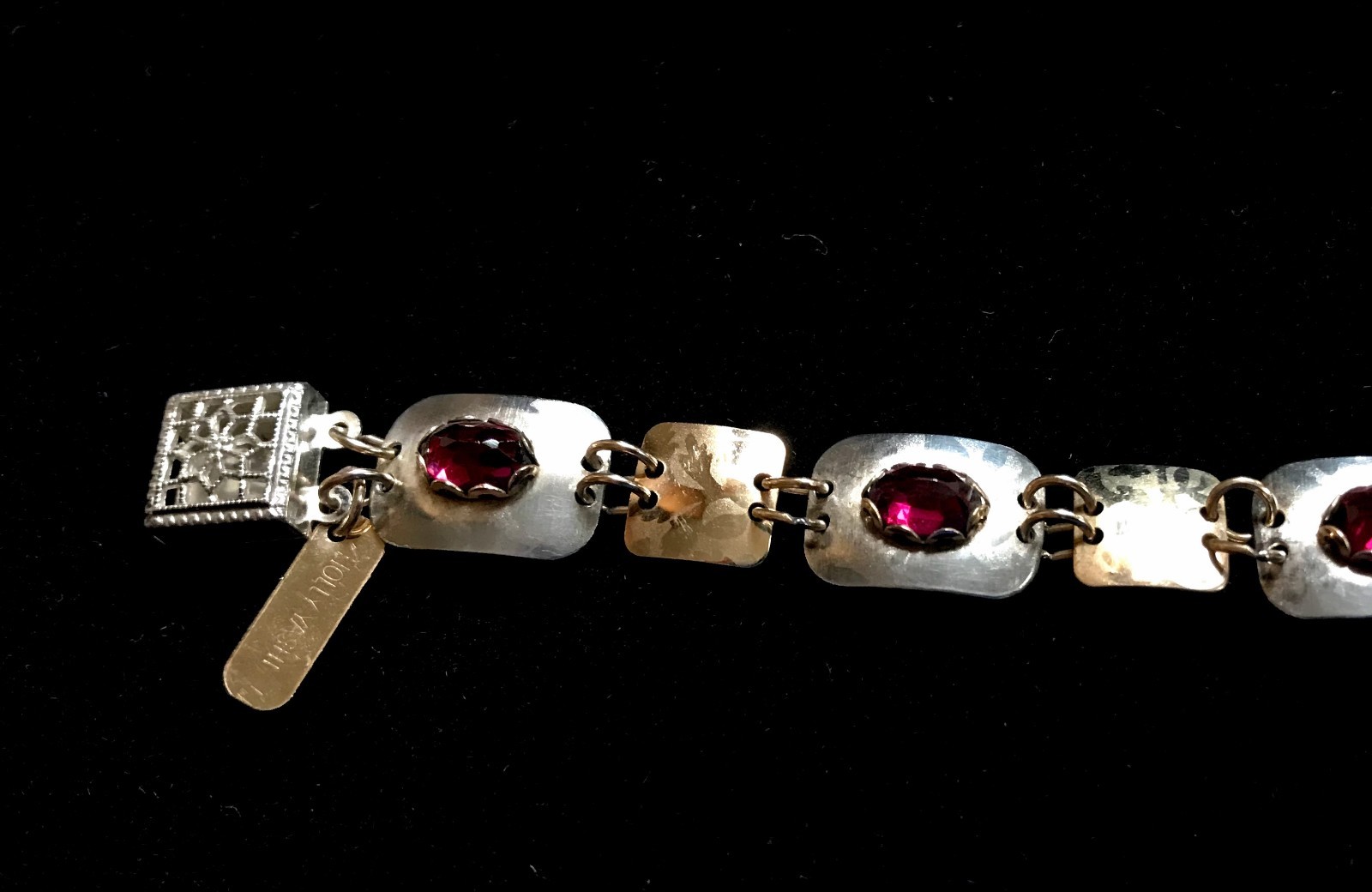 Holly Yashi Limited Edition Valentine's Earrings & Bracelet, Silver Gold Garnet