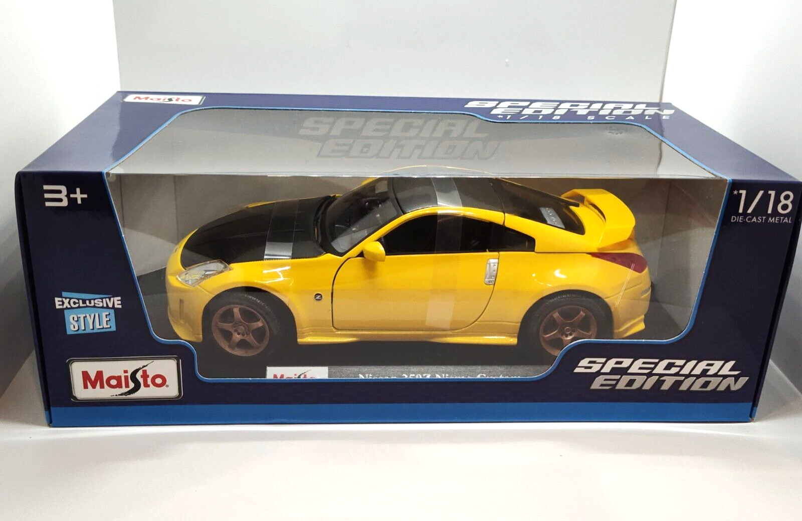 Maisto SE 1/18 Scale Nissan 350Z Nismo Custom Yellow Diecast Model