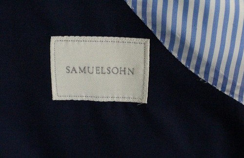 Pre-owned Samuelsohn – Navy Four-season Wool Blazer, Size 40 Short In Blue