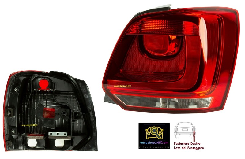 Feu Arriere Droite Pour Volkswagen Polo 6r 2009 2013 Phare Lumiere Neuf