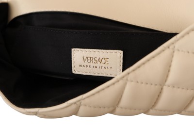 Pre-owned Versace White Nappa Leather Medusa Shoulder Bag