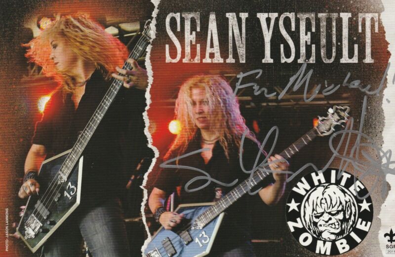 EPHEMERA: AUTOGRAPH ADV. CARD by SEAN YSEULT OF WHITE ZOMBIE