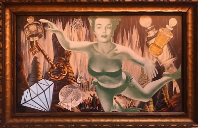 Mixed Media Collage By Pete Reilly THR   Dive Deep  7  X 11  Framed