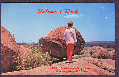 LMH Postcard  BALANCED ROCK   Bear Mountain Near Fredericksburg Texas TX  1960's