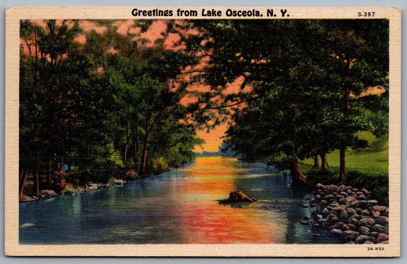 Postcard Lake Osceola NY c1935 Greetings from Lake Osceola New York A eBay