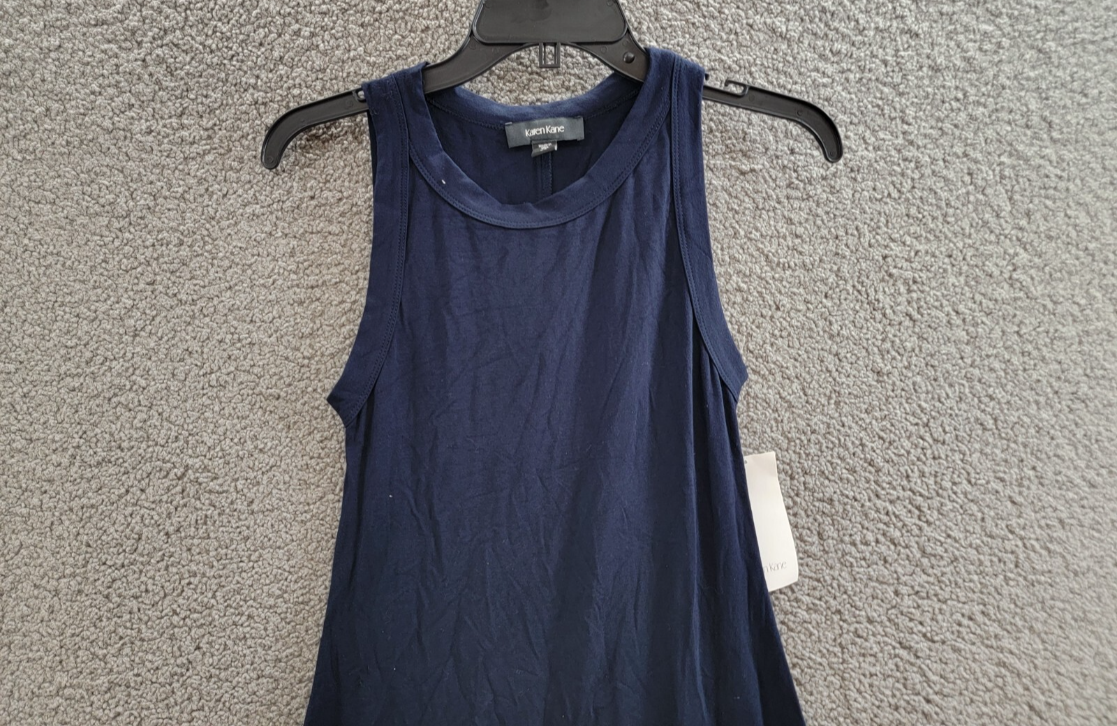 Karen Kane Fringe Hemline Dress Women's XS Navy Round Neck Pullover Style - Picture 3 of 15