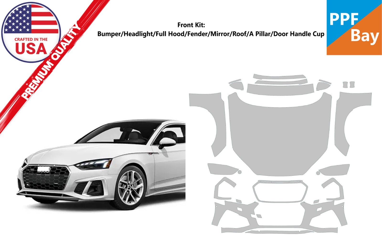Partial Hood Fender & Mirror Kit | AUDI A5 CABRIOLET S-LINE 2021 Partial Hood Fender & Mirror Kit | AUDI A5 CABRIOLET S-LINE 2021