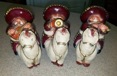 Vintage Ceramic Mexican Mariachi Band Figurines Lot of 7