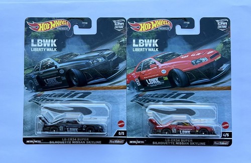 ミニカー Hotwheels R34 chase lbwk Hot Wheels LB-ER34 Liberty Walk Nissan Skyline R34 Mountain