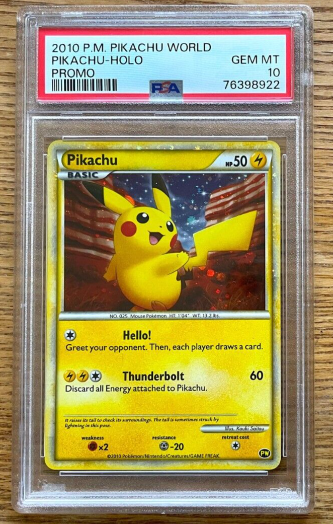 PSA 10 Pikachu World Collection English Pokemon Card 2010 PSA 10 Pikachu World Collection English Pokemon Card 2010
