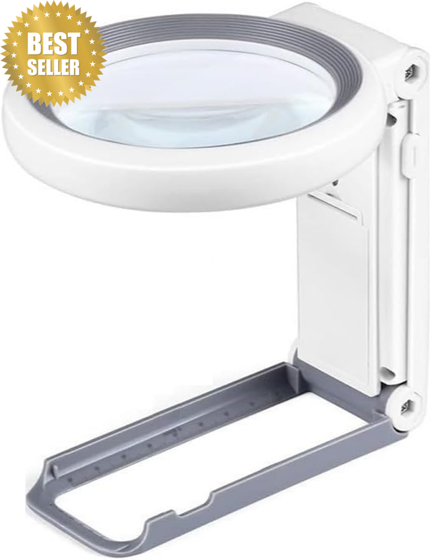 Desktop Handheld Dual-Purpose Magnifying Glass, 30X 10X Magnifying Glass with 18