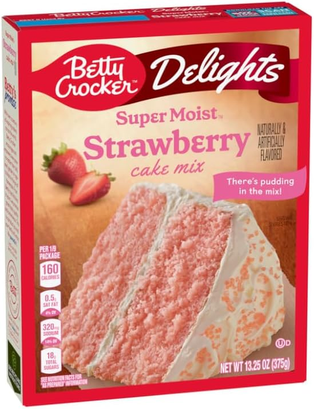Betty Crocker Delights Super Moist Strawberry Cake Mix by General Mills 375G